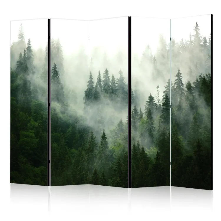 Nadelwald II - Landschaft von Nadelbäumen im Nebel