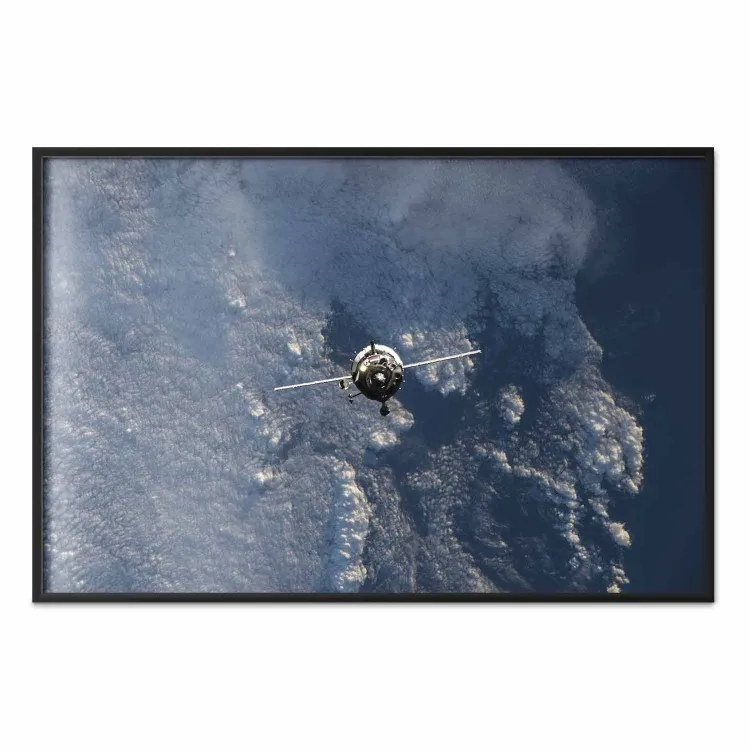 Blaue Erde - Satellit über Erde, Himmel und Wolken