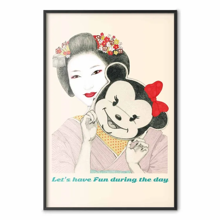 Lustige Geisha - Frau mit Mausmaske