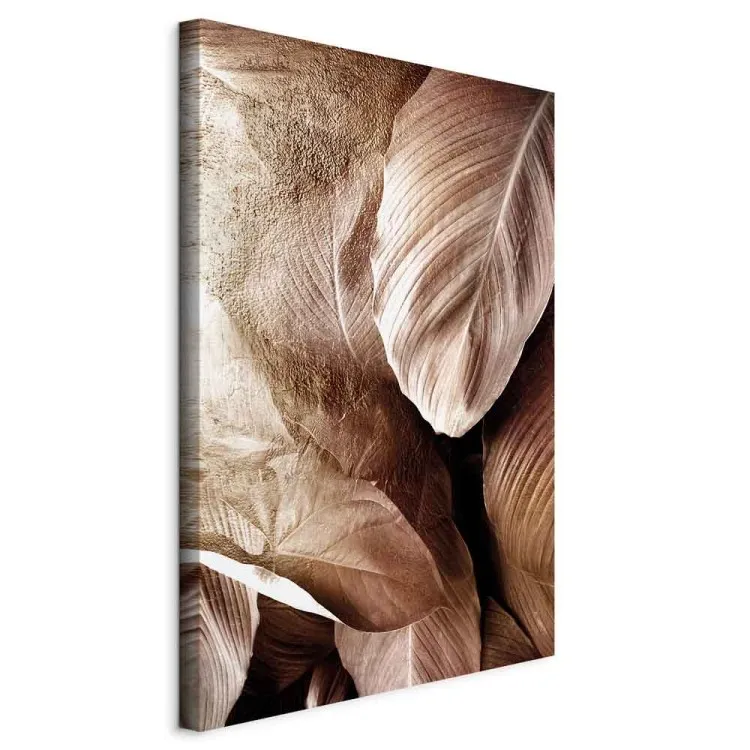 Goldenes Rascheln (1-teilig) Hochformat - exotische glamouröse Blätter