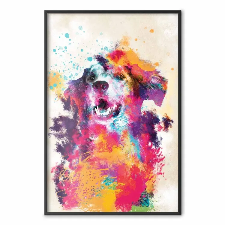 Aquarellhund - Einzigartige farbenfrohe Abstraktion mit Haustier