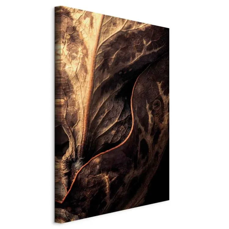 Verwirrter Abdruck (1-teilig) Hochformat - Blattlandschaft in Gold