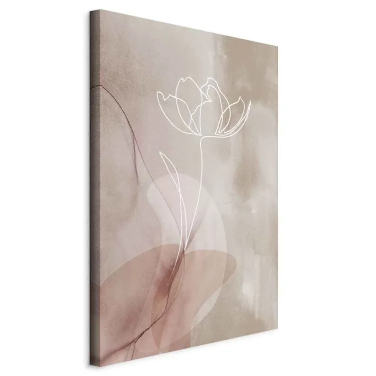 Entfaltete Spur (1-teilig) Hochformat - Linienkunst im Blumenmotiv