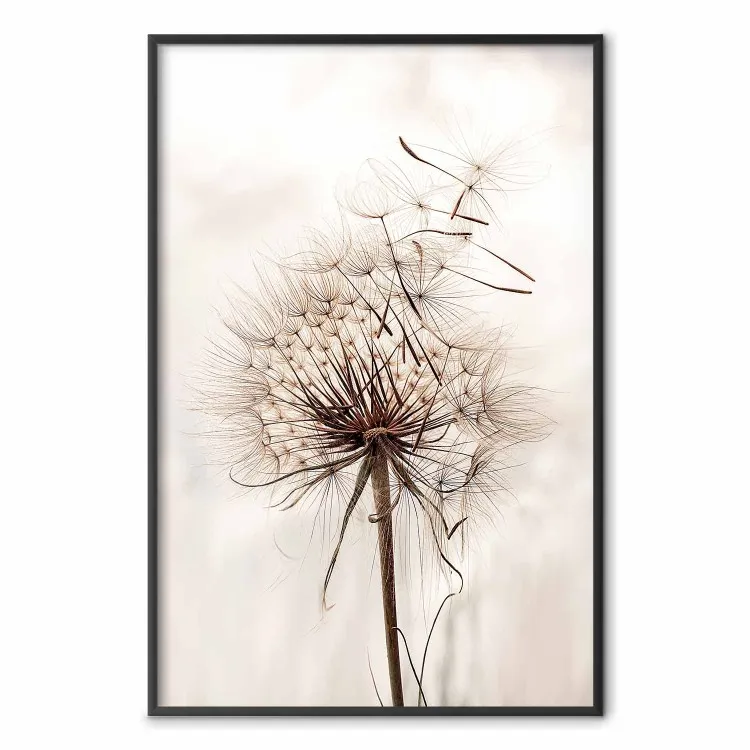Magnetischer Hauch - Pusteblume im Wind in Sepiafarben