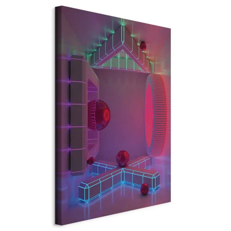 Vier Wände (1-teilig) Hochformat - Futuristische bunte Figuren