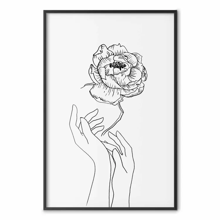 Zarter Blüte - Blumen und Hände auf Weiß