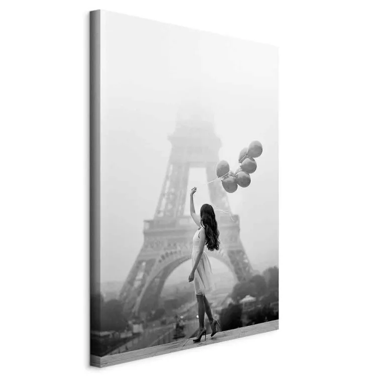 Spaziergang im Wind (1-teilig) Hochformat - Frau in Paris