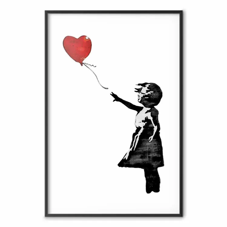 Banksy: Mädchen mit Ballon - Schwebender Herzballon im Banksy-Stil