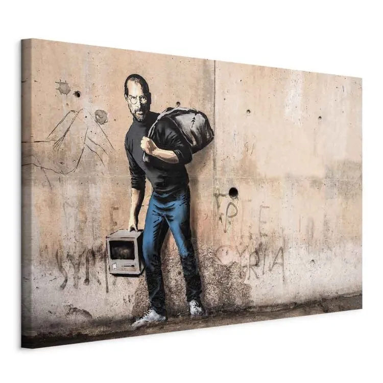 Steve - Beton mit der Figur Steve Jobs als Street Art, Breitformat