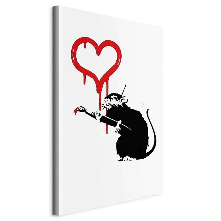 Liebesratte (1-teilig) Hochformat - Ratte als Herzmalerei