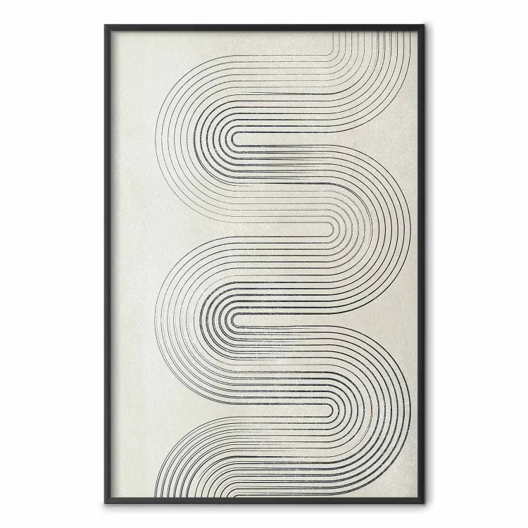 Geometrische Welle - Abstrakte Linienwellen auf grauem Hintergrund