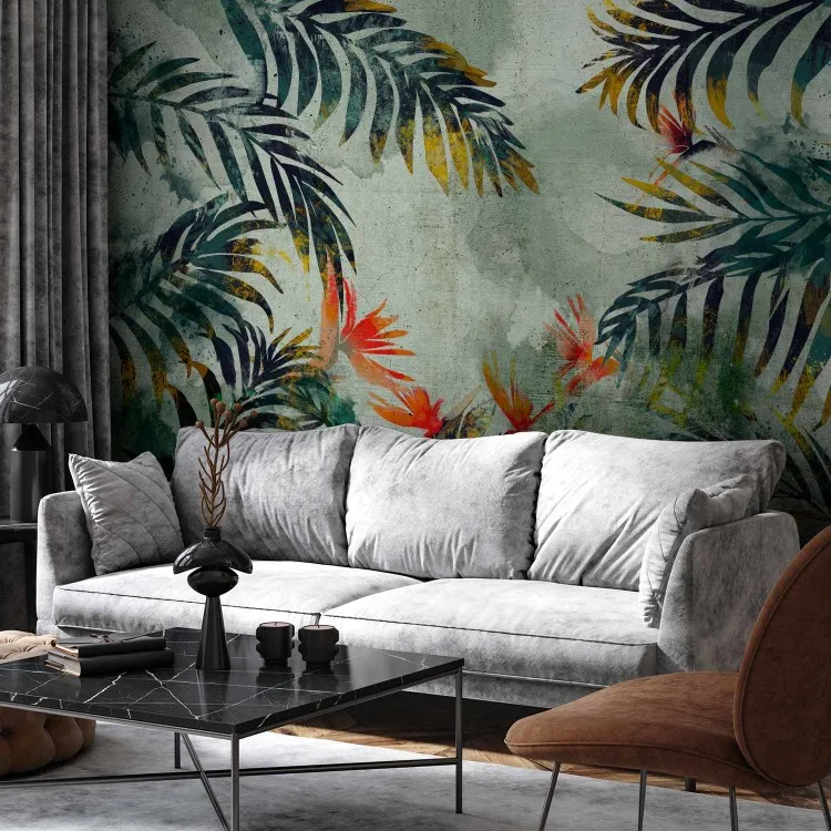 Exotische Pflanzenwelt im Dschungel - Grünes Naturmotiv in Aquarell