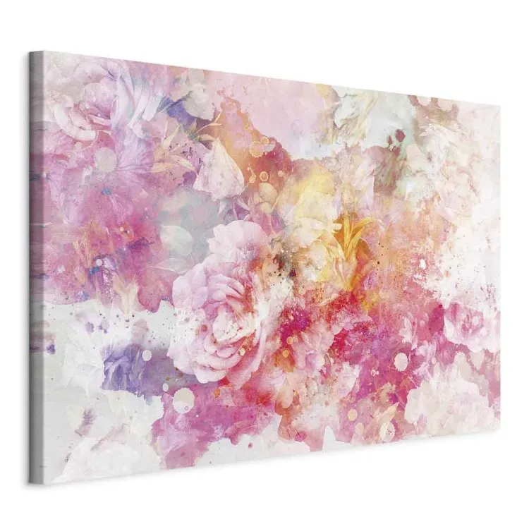 Blumenexplosion (1-teilig) Breit - Rosa abstrakte Blumen
