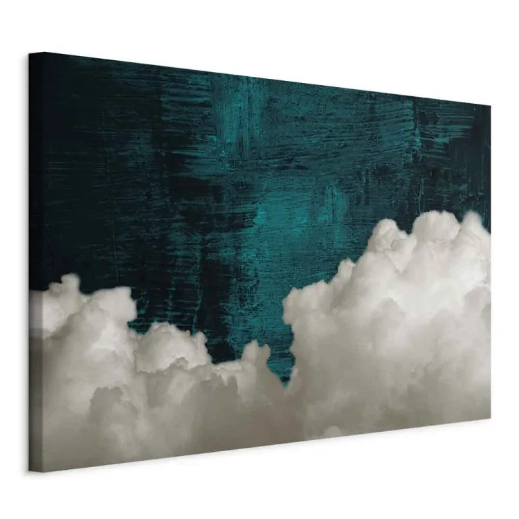 Smaragdene Abstraktion - Wolken auf grünem Hintergrund, Breit