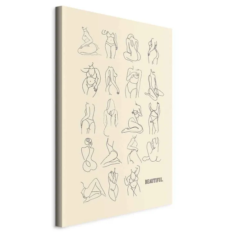 Schöne Formen (1-teilig) Vertikal - Weibliche Akte im Lineart-Stil