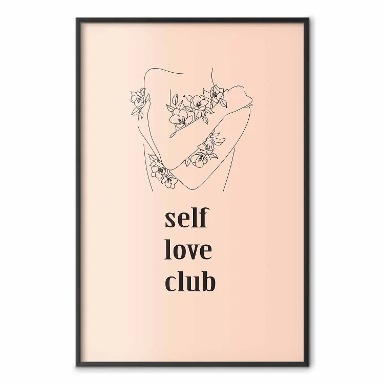 Selbstliebe-Club - Lineart einer Frau auf Pastell
