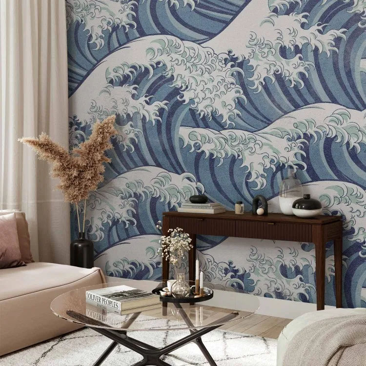 Aufgewühltes Meer in Kanagawa - Meereswellen im japanischen Stil