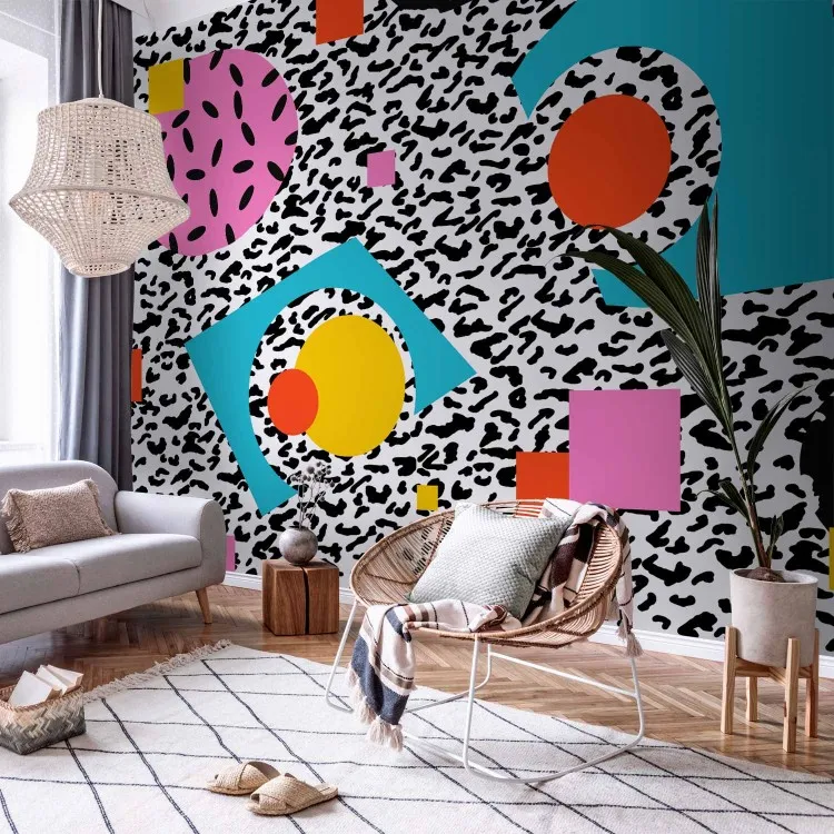 Halluzination - Bunte geometrische Abstraktion mit Leopardenmuster