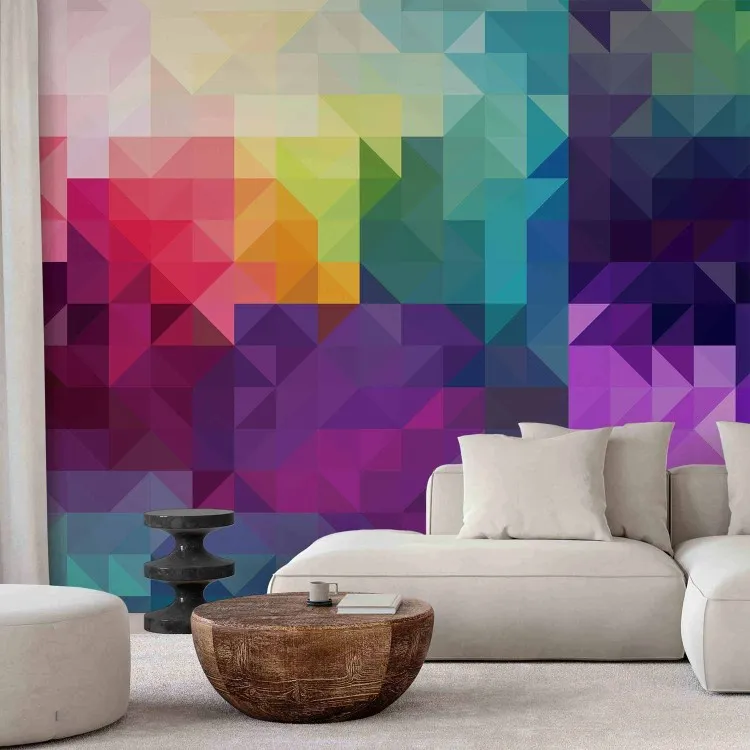 Symmetrische Dreiecke - bunte geometrische Komposition mit Mustern