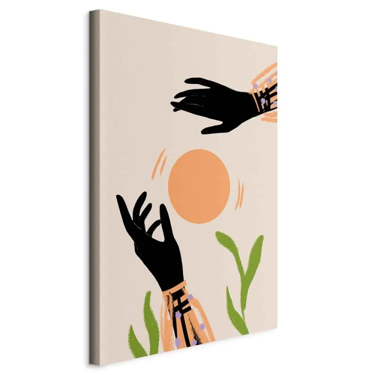 Handtanz (1-teilig) - Fröhliche Abstraktion, beige Hintergrund