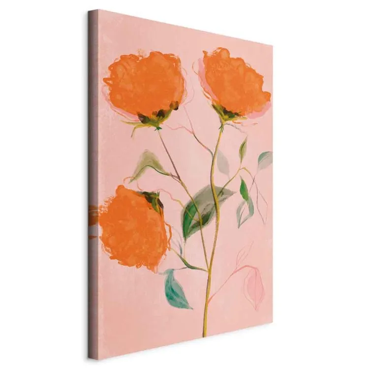 Orange Blumen (1-teilig) Vertikal - Drei Rosen in voller Blüte
