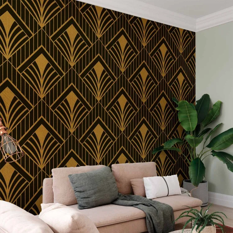 Goldene Spitzen - Komposition im Art-Deco-Stil auf dunklem Hintergrund
