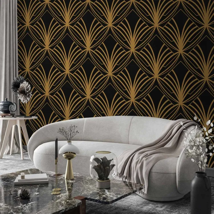 Art-Deco-Zeitalter - Abstrakt mit goldenen Mustern dunkler Hintergrund