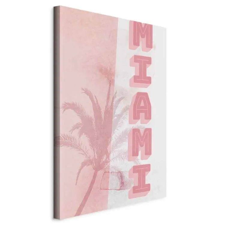 Stadtleuchten (1-teilig) - Pinkes Miami-Schild vor einer hohen Palme