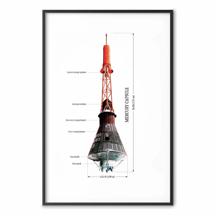 Mercury Capsule - Technical Projection of a Spacecraft on a Scale