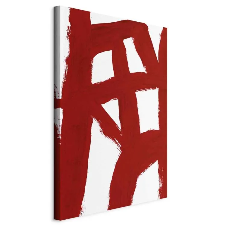 Abstrakte Komposition (1-teilig) - geometrisches rotes Muster