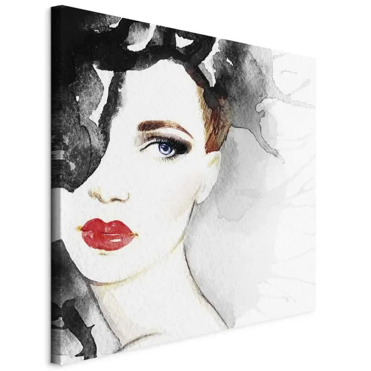 Watercolor Portrait - Image of a Woman Painted by Hand