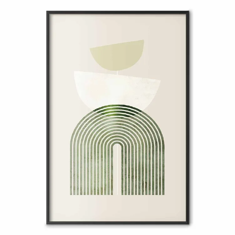 Abstraction - Rounded Forms in Bright Colors on a Beige Background