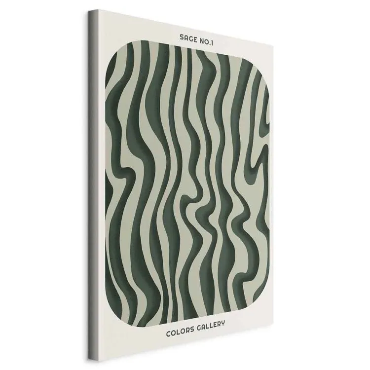 Green Stripes - Wavy Irregular Shapes With a Signature