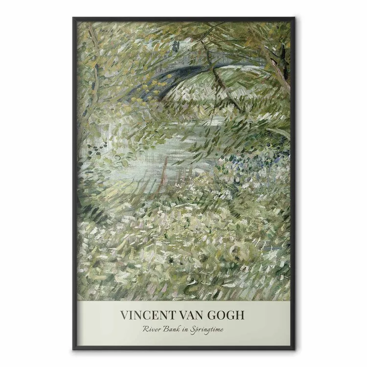 Van Gogh Reproduction - The Riverside in Spring in Shades of Green