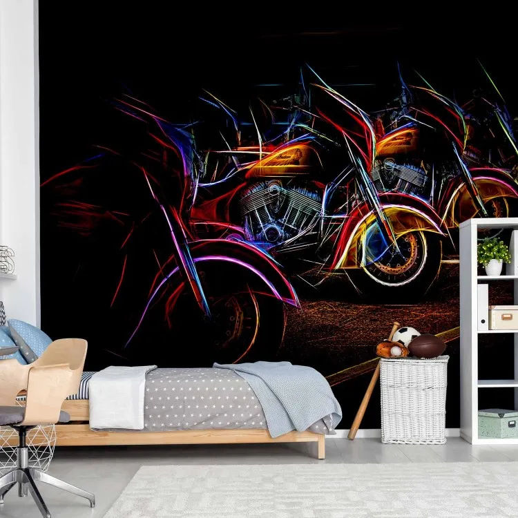 Neon Motorcycles - Race, Starting Position, Colorful Design