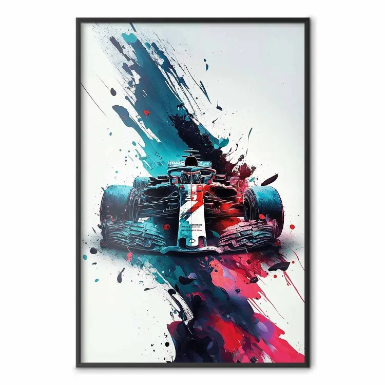 Formula 1 - Racing Car in Blots of Paint