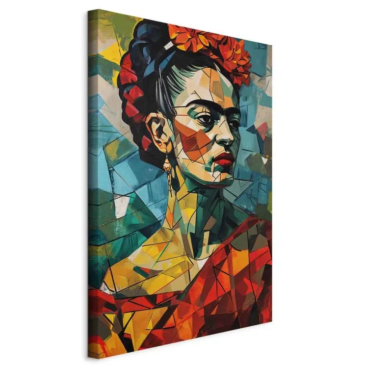 Frida Kahlo - Geometric Portrait in Cubist Style