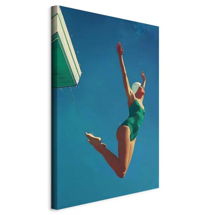 Aerial Euphoria - Woman Jumping off Diving Board Against the Sky