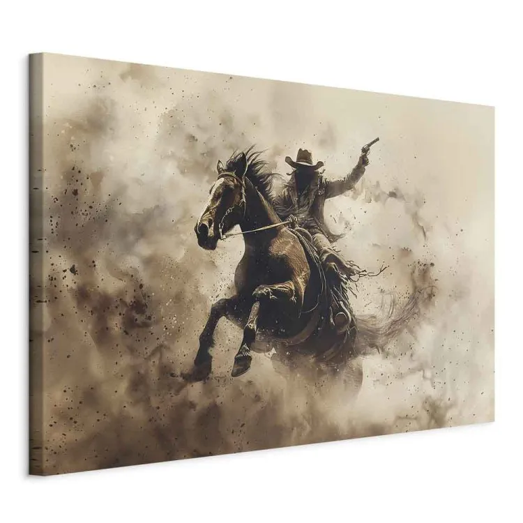 Wild Gallop - Cowboy Riding Fast with Gun Drawn