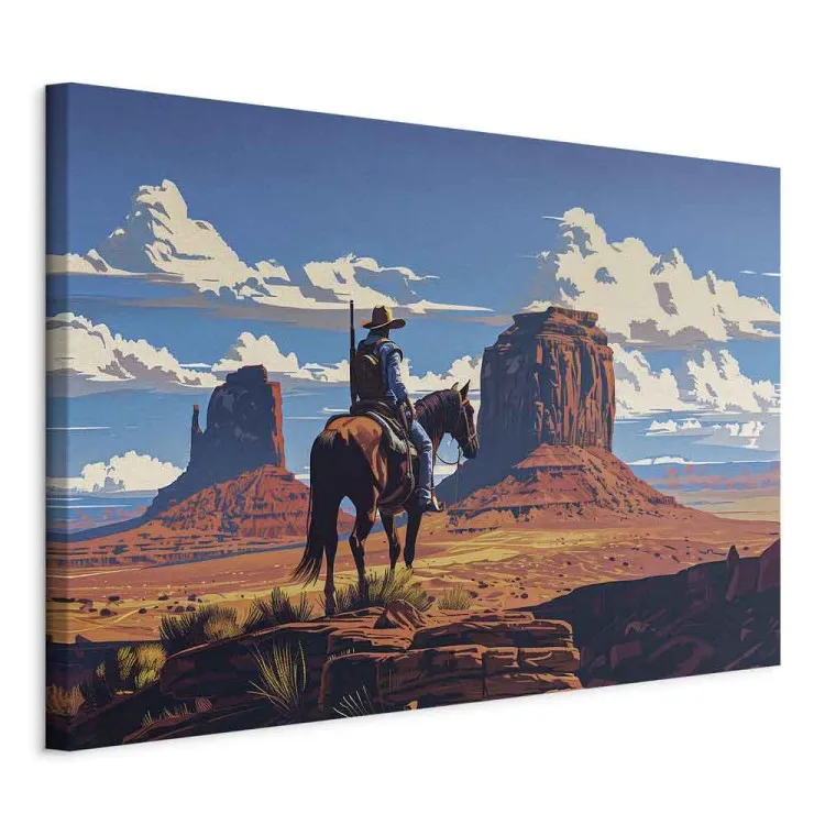 Cowboy on the Wasteland - Rider Admiring Rocky Landscapes