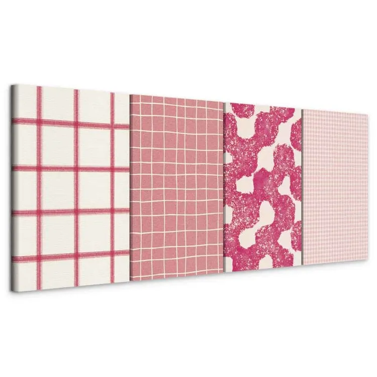 Pink Patterns - Pastel Grids and Blotches on Light Background
