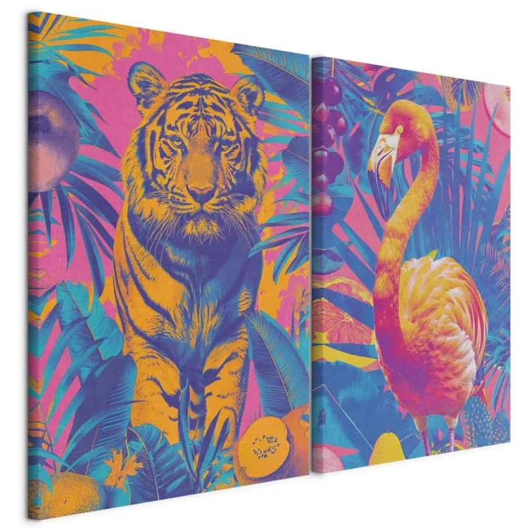 Tropical Images - Pop-Art Animals Against Colorful Jungle Background
