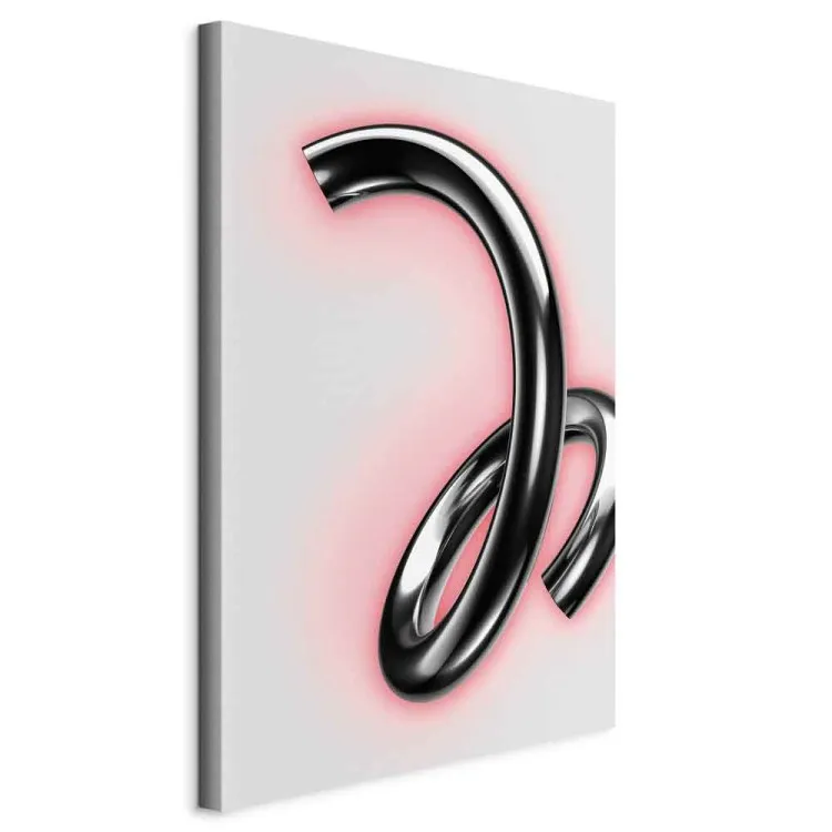 Curved Silver - Dynamic Metallic Shapes on Light Background